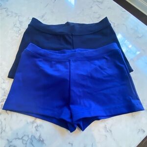 Capezio Blue Athletic Shorts Stretchy Performance Wear For Girls